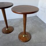 Pair of art deco oak side tables