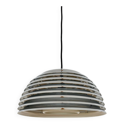 Lampe suspendue chromée des années 1970 par Kazuo Motozawa pour Staff