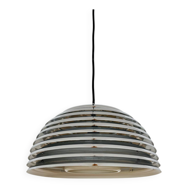 Lampe suspendue chromée des années 1970 par Kazuo Motozawa pour Staff