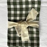 Bistro napkin, green checks
