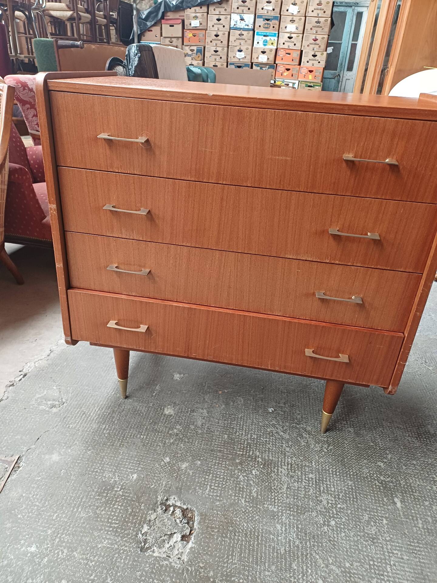 70s tapered leg chest of drawers