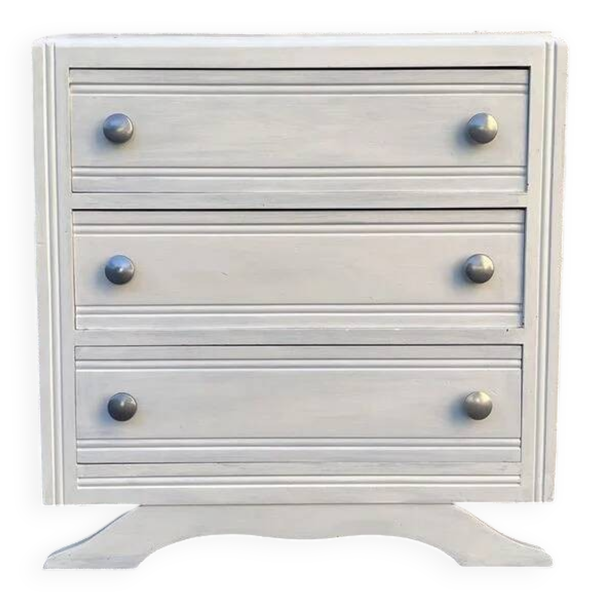 Commode en bois peint en blanc