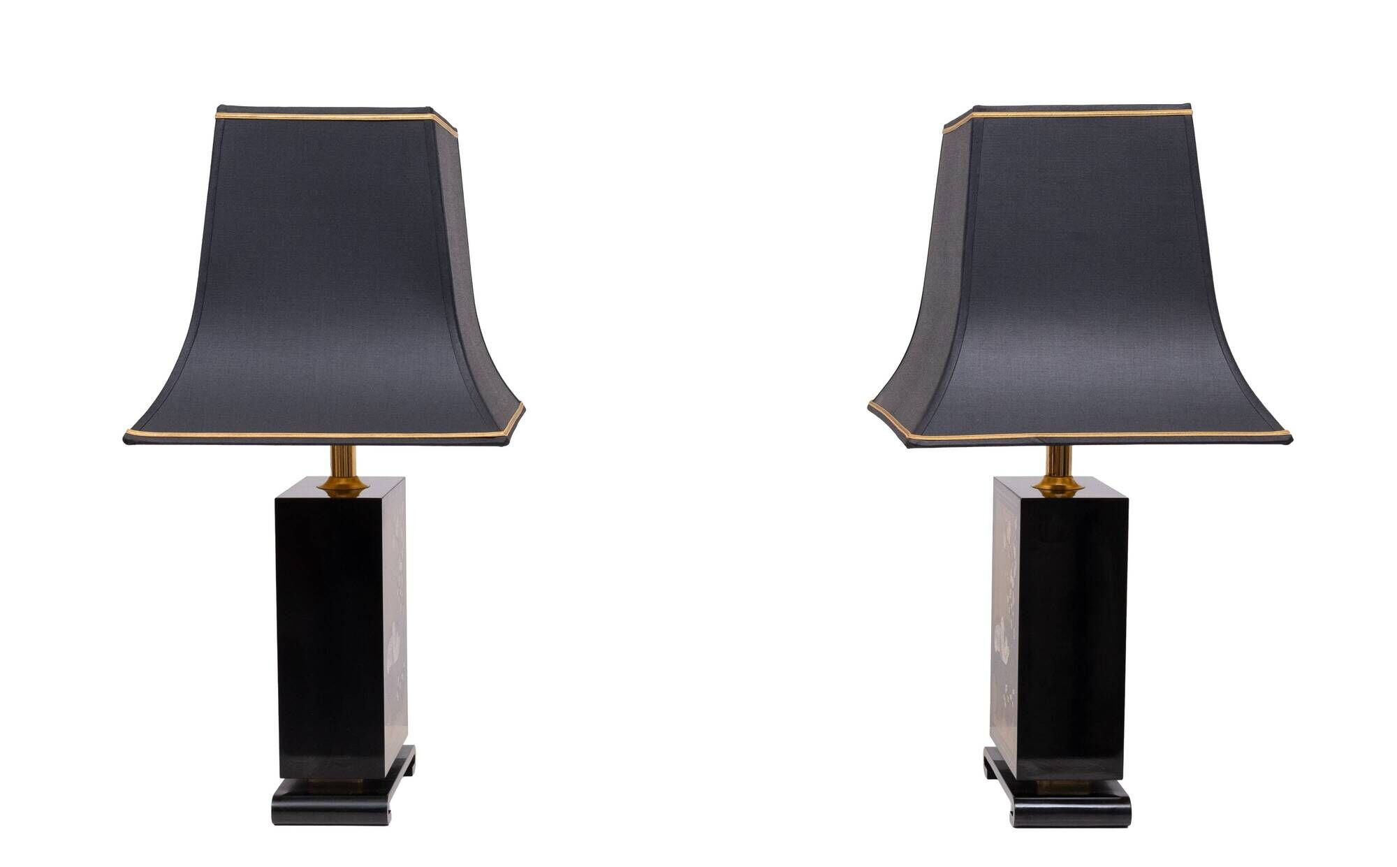 Stunning Maison Le Dauphin Pagode Design Table Lamps France 1970's