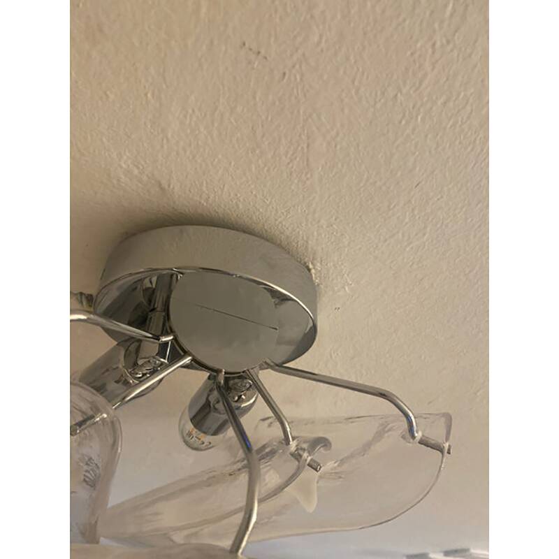 Set of Two "Rondini" Murano Glass Wall Sconces in Mazzega Style