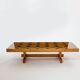 Large modernist coffee table in oak petrified wood slate 1960Large modernist coffee table in oak