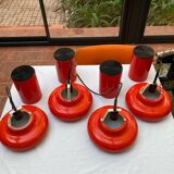 4 orange metal suspensions from the 70s.