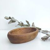 Pretty basket in solid wood oval shape