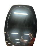 Miroir mural vintage des années 70 avec bord fumé