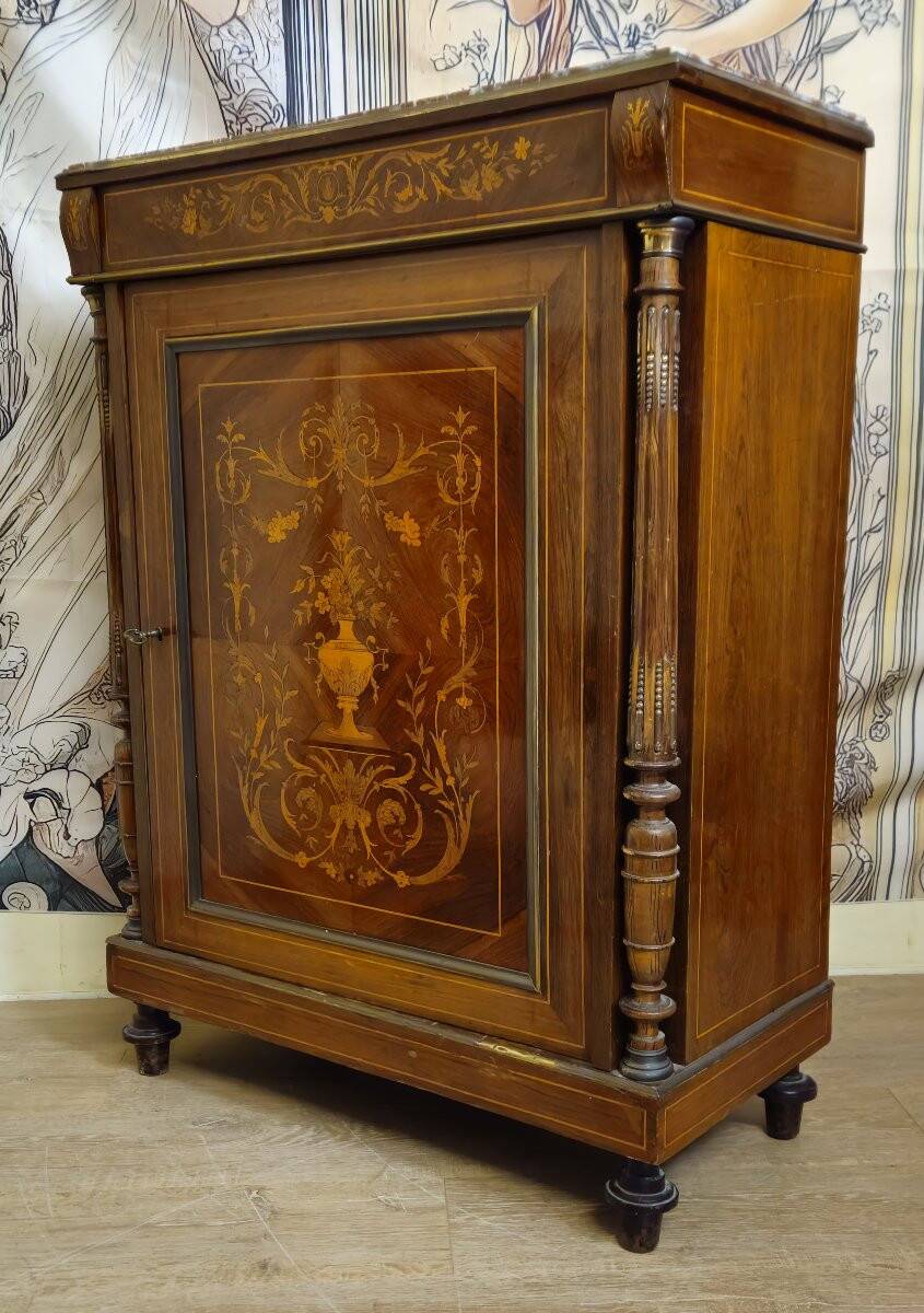 Support furniture inlaid with precious wood (Boulle style), Napoleon II period.