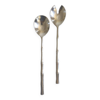 Silver plated salad servers, Italy, 1980s