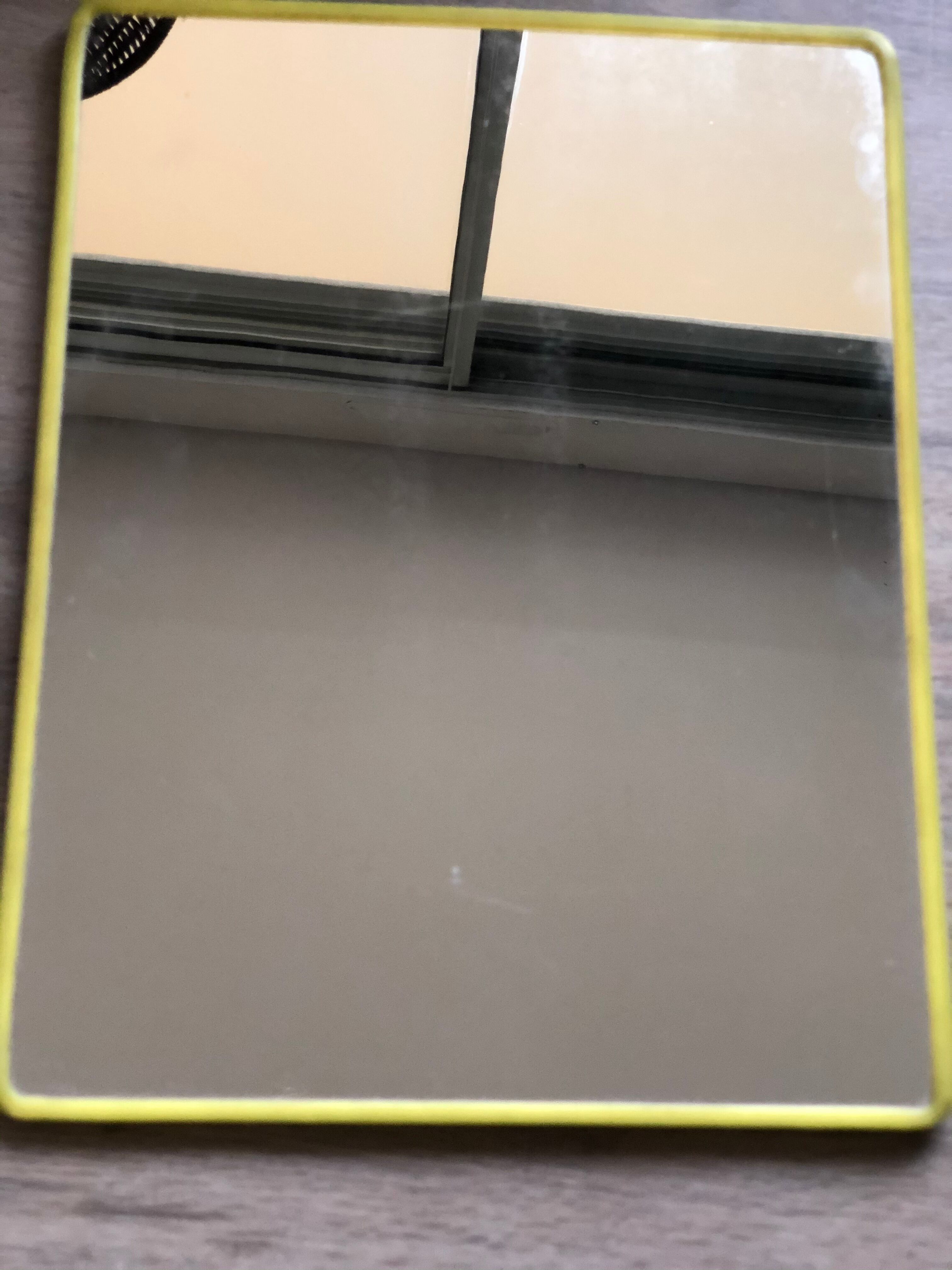 Mirror barber yellow plastic frame