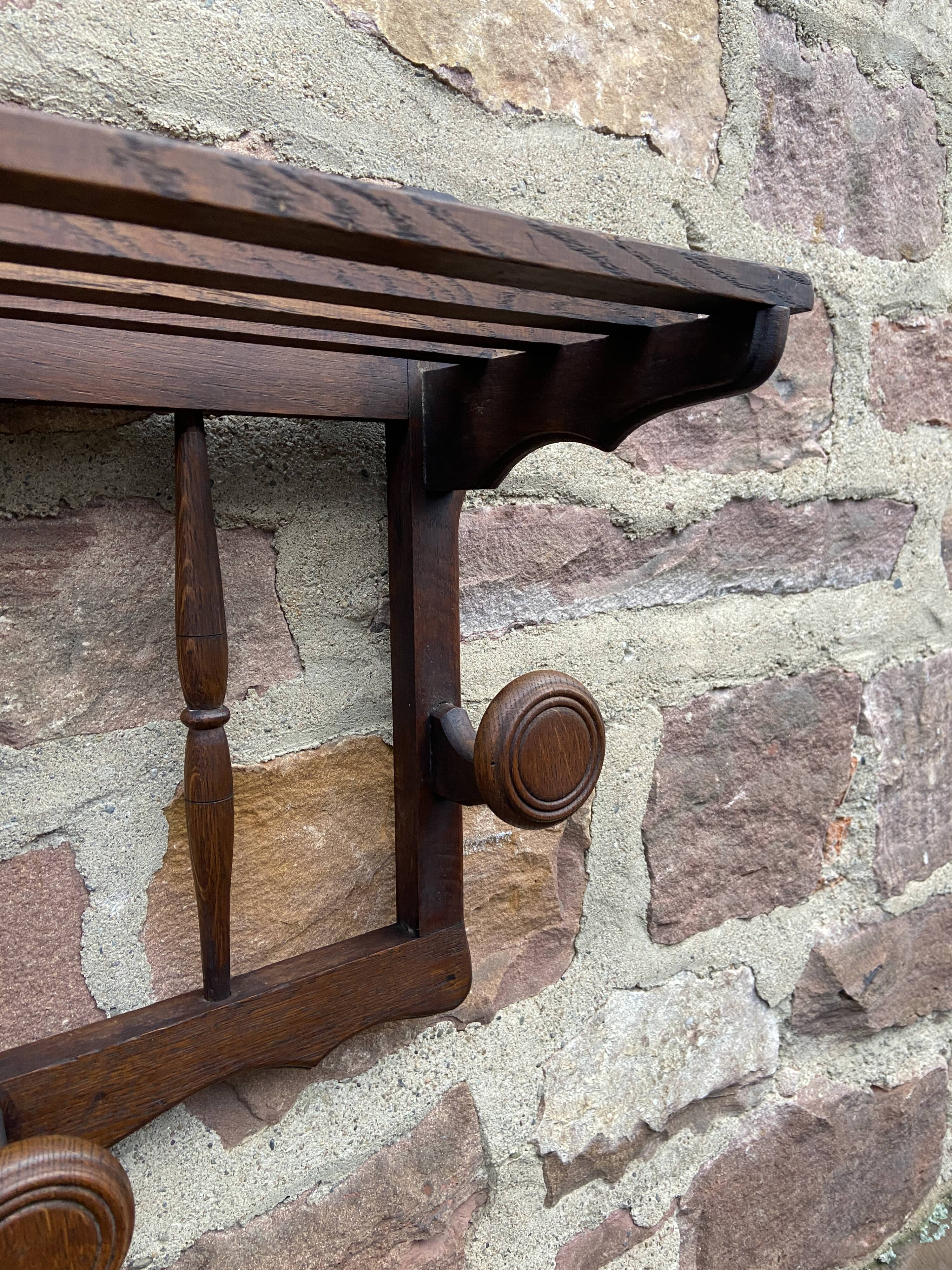 Coat hooks wall-mounted coat rack in rustic wood french coat rack 70s