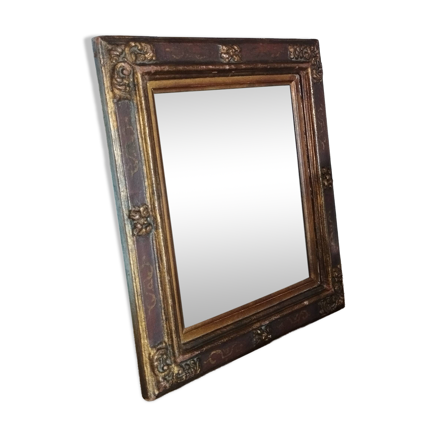 Small rectangular mirror with mercury glass "Leluc"