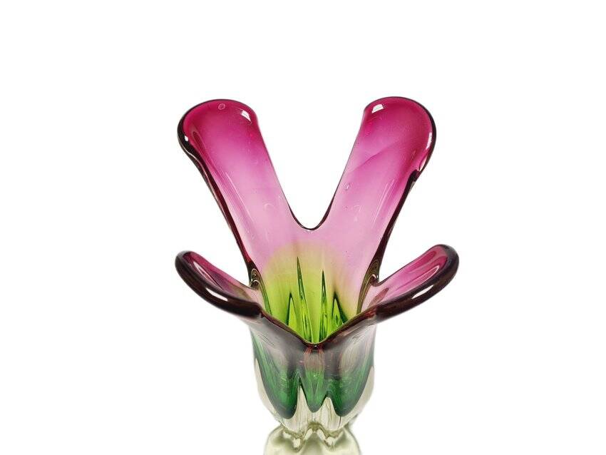 Vase by J. Hospodka for Chribska Glassworks, Former Czechoslovakia, 1960s