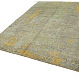Handwoven Tribal One of a Kind 200 cm x 283 cm Green Wool Carpet