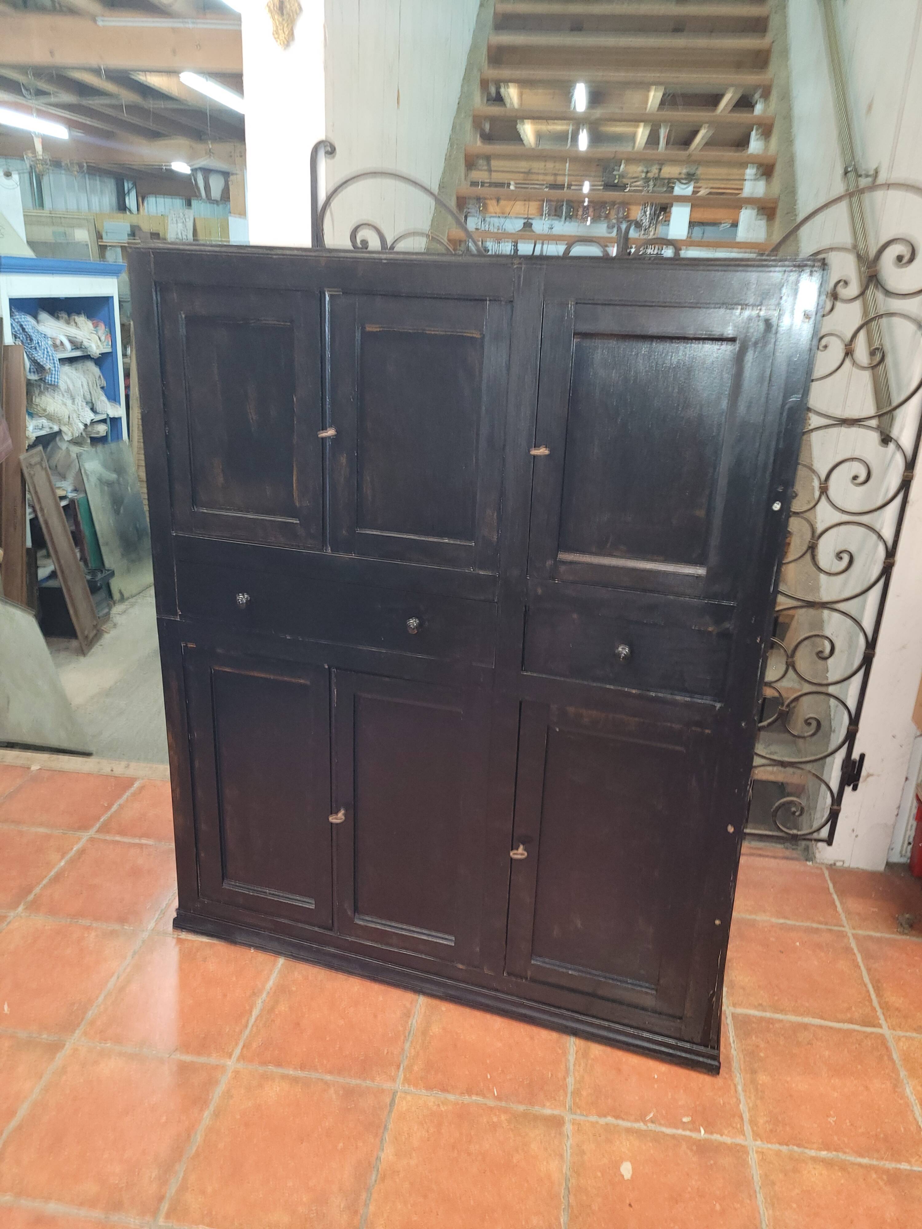 Black patinated high sideboard