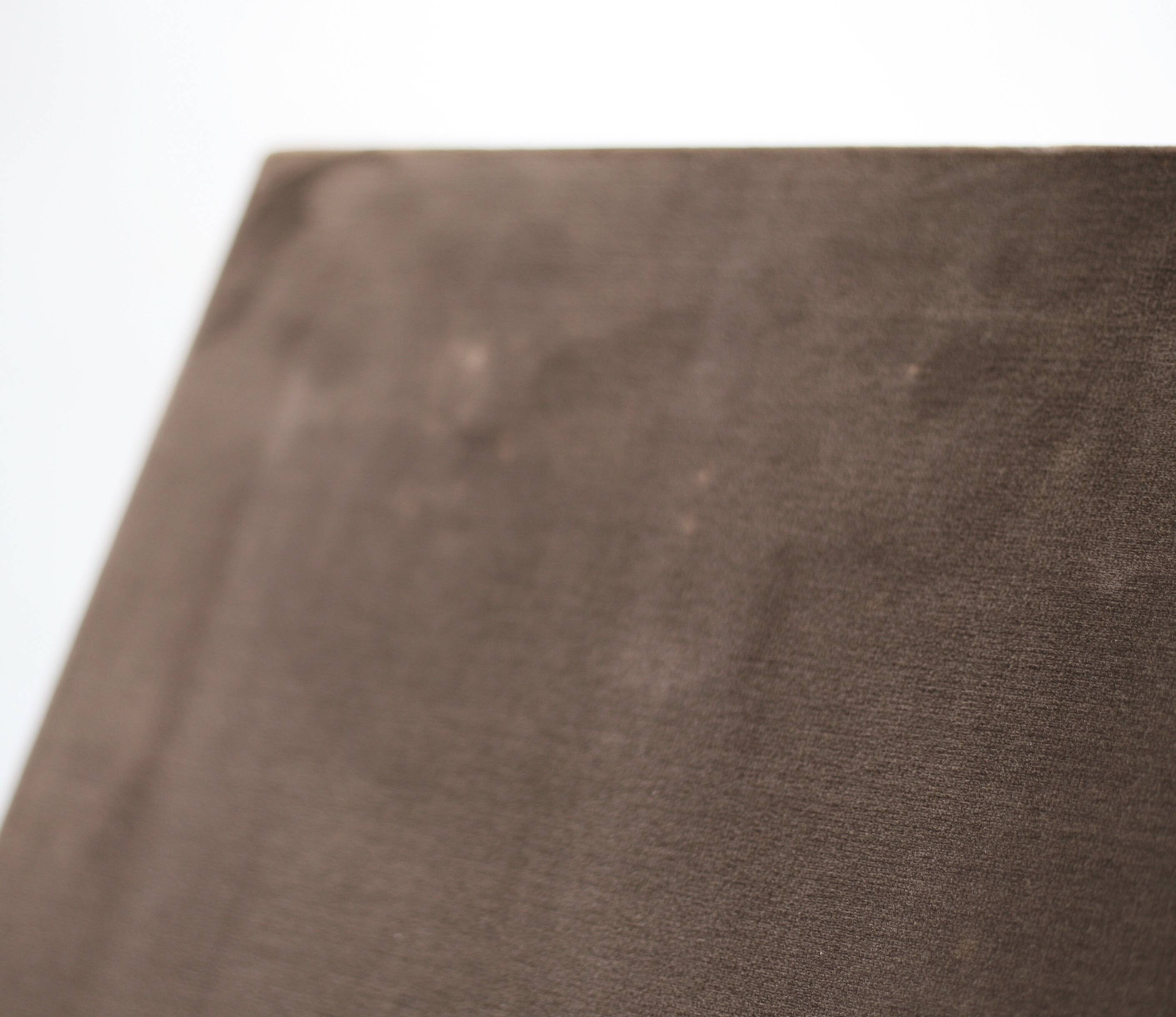 Space age table, hexagonal. Wood, velvet and smoked mirror. Circa 1970