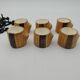 6 Grandjean Jourdan faux wood ceramic egg cups with support