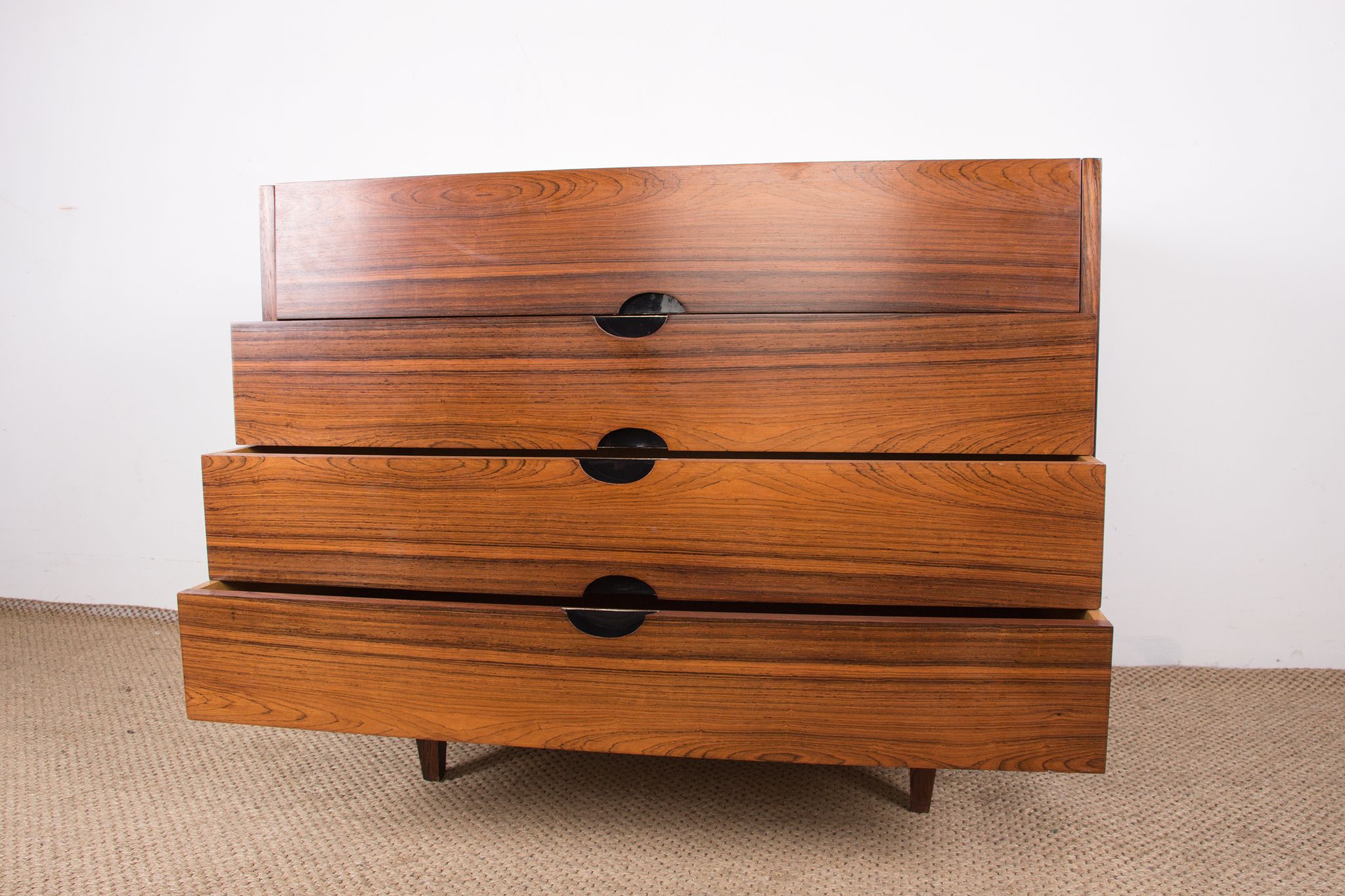 Rosewood chest of drawers designed by Paul Geoffroy published by Roche Bobois.