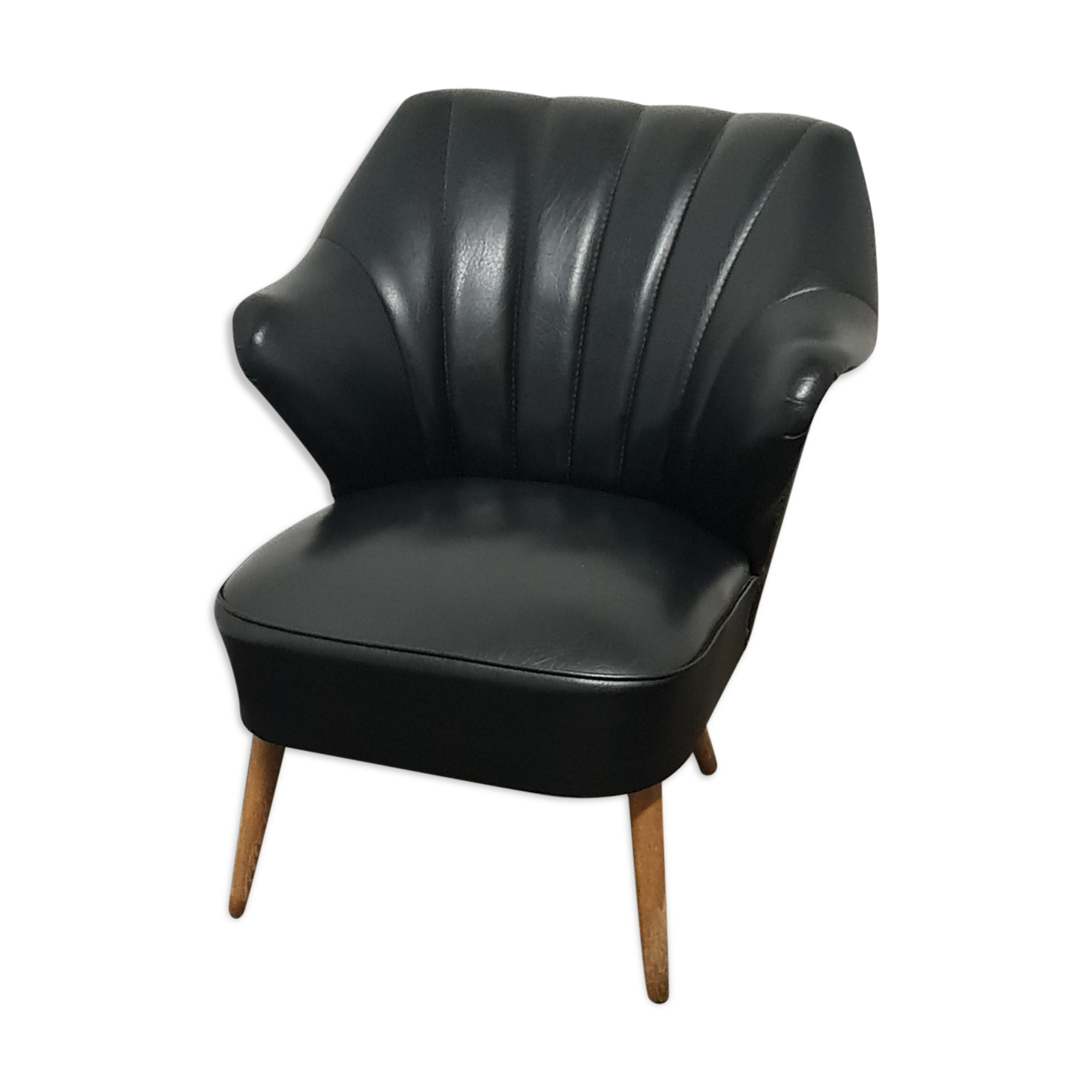 Vintage black skai cocktail chair
