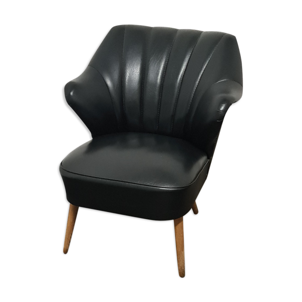 Chaise skai noir vintage