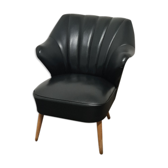 Chaise skai noir vintage