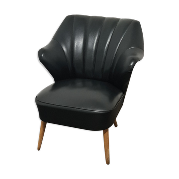 Vintage black skai cocktail chair
