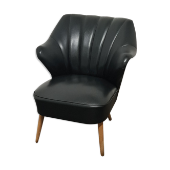 Vintage black skai cocktail chair