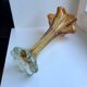 Vase corolle en verre de biot ambré années 60