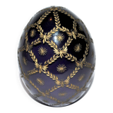 FABERGE Egg paperweight engraved purple gold signed by Fabergé numbered