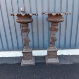 Pair of cast iron planters