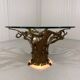 Illuminated brutalist coffee table dark brass 1960’s