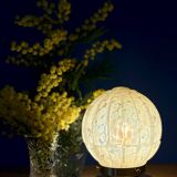 Beautiful table lamp, vintage Art Deco glass globe from Clichy in pink. Diameter