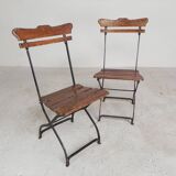 Lot de 2 chaises pliantes, chaises de jardin, années 1930