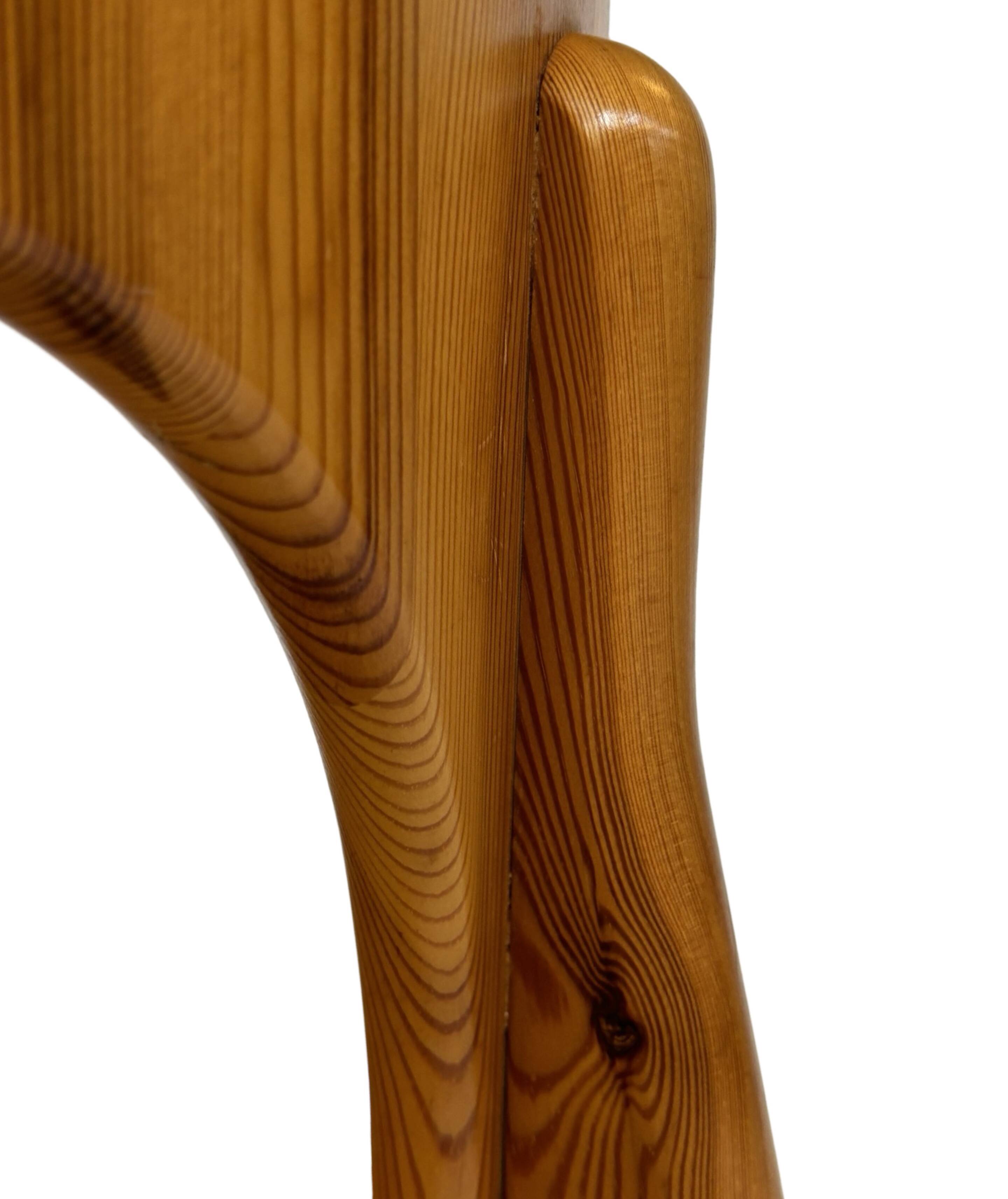 Vintage set of four pinewood chairs Rainer Daumiller minimalist design