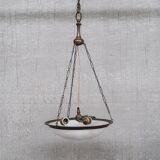 Brass and alabaster french antique plafonnier