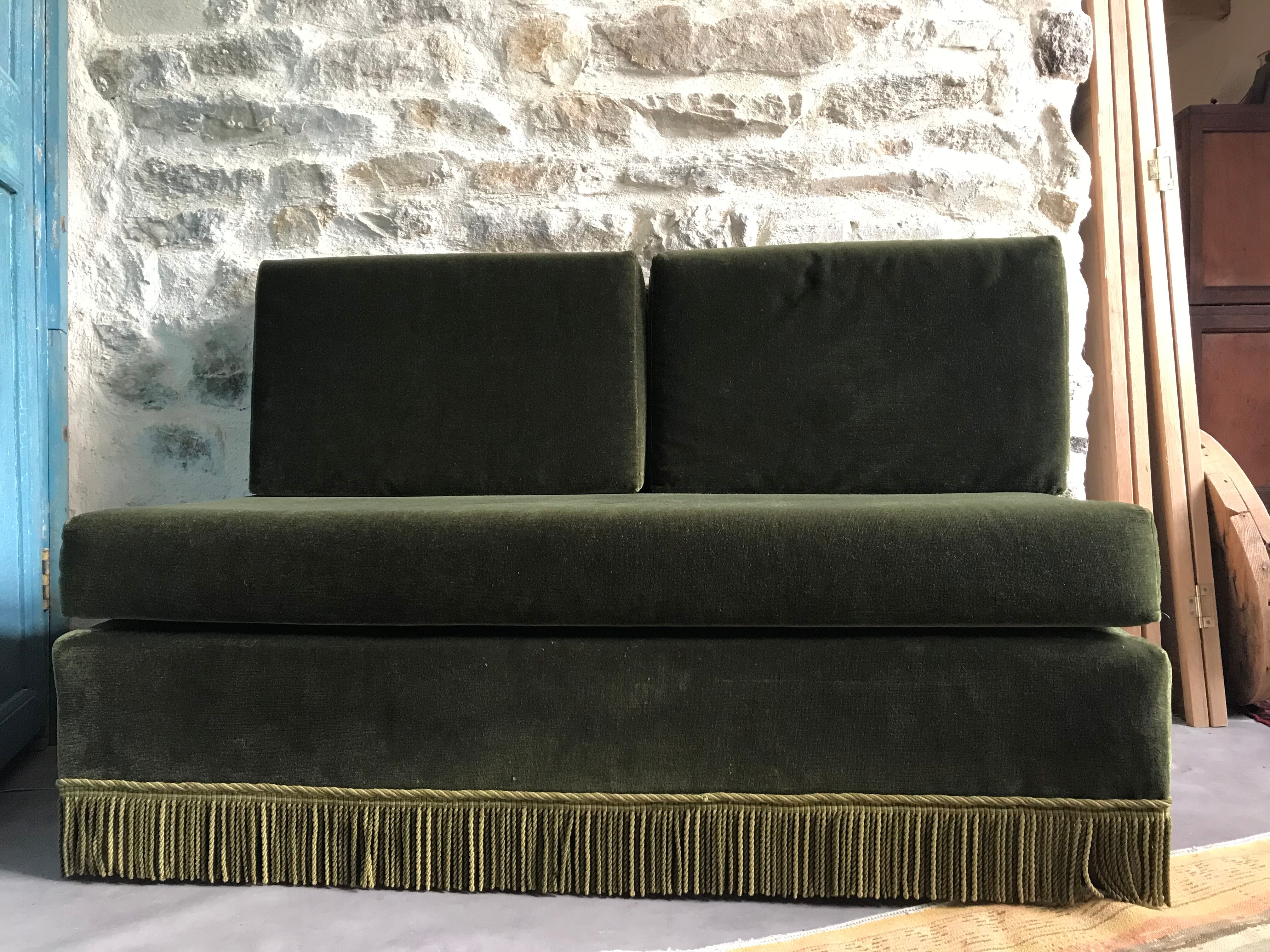 Green vintage bench