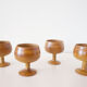 Set of ceramic stemmed glasses 1970