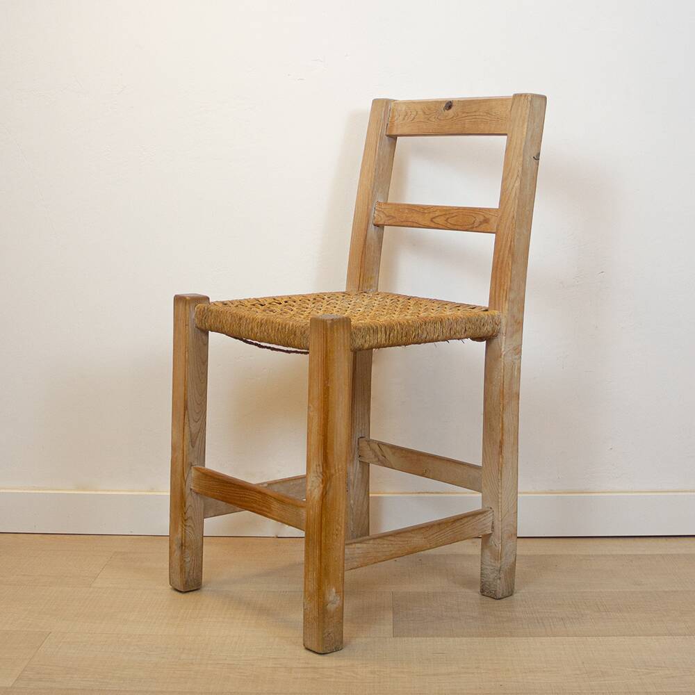 Woven Seat Ibiza Style Chair, Spain, 1970s