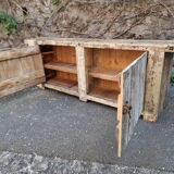 Established ancient French console table / kitchen island / shop counter, early 1900s.