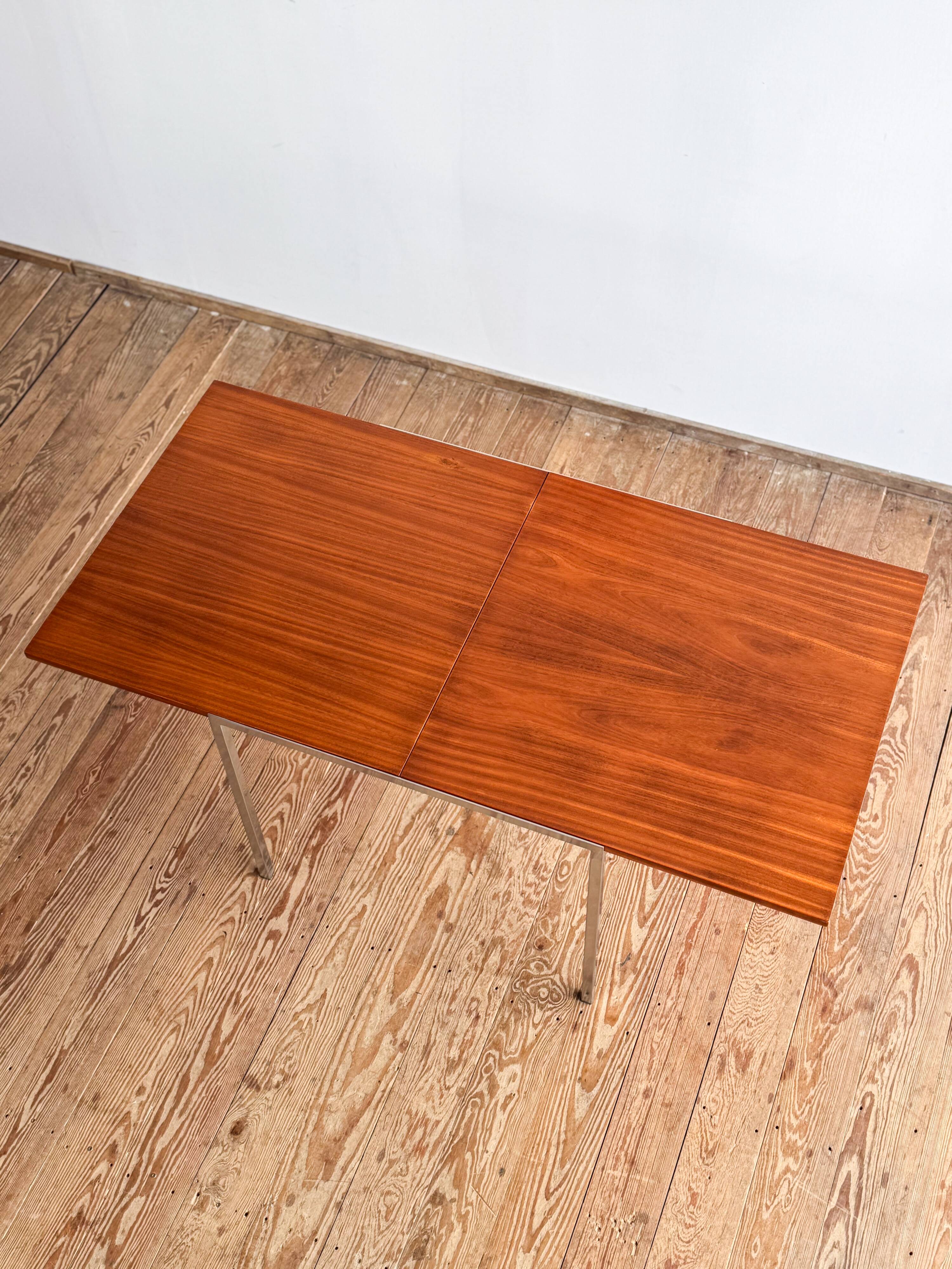 Table extensible par Wilhelm Renz en teck et chrome, Mid Century design