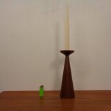 Large teak candleholder from Anri Form, Italy, 1960s.
