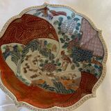 Chinese ceramic cup landscape patterns brass base supported by 4 elephants lai