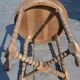 old small round oak table with caned legs