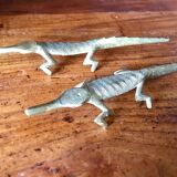 Couple of brass alligators