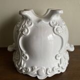 Moustiers Lallier white earthenware floor planter D30cm