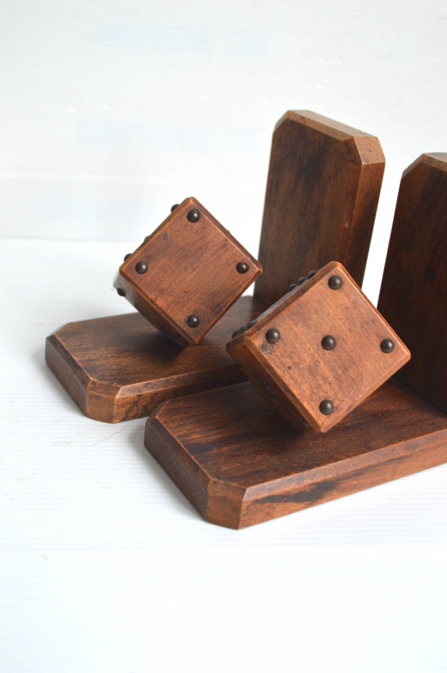 Wooden bookends