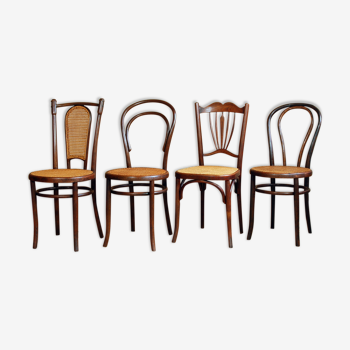 Lot 4 chaises bistrot Fischel début XXe