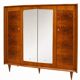 Large Art Deco wardrobe in wood veneer and mirrors, 1930s.