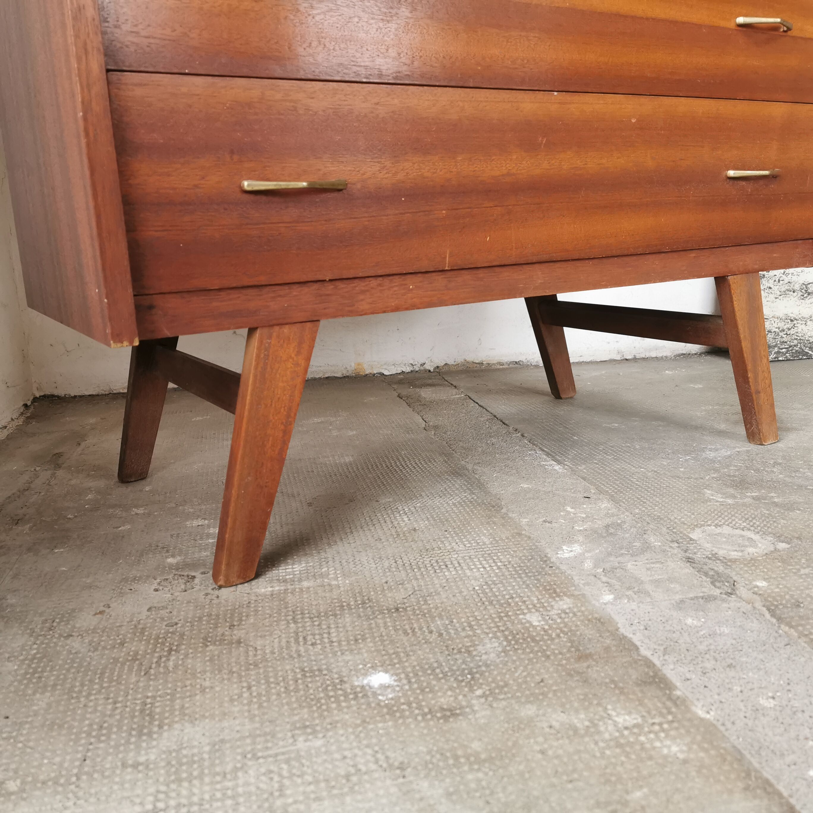 Vintage compass foot chest of drawers